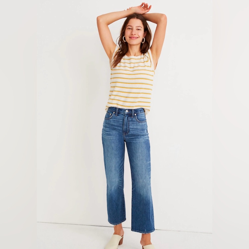 Madewell slim wide leg crop jeans in Garrett wash, size 25